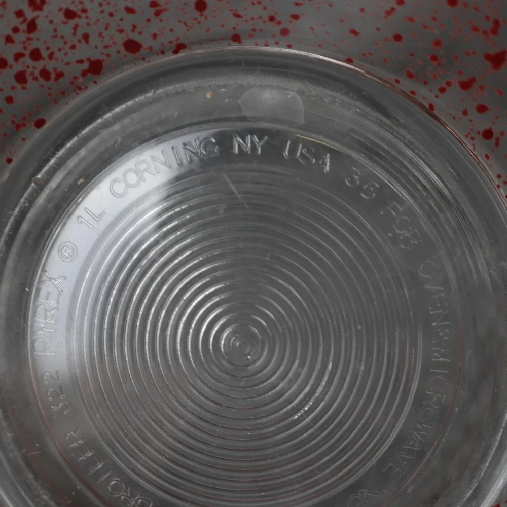 Pyrex red speckled